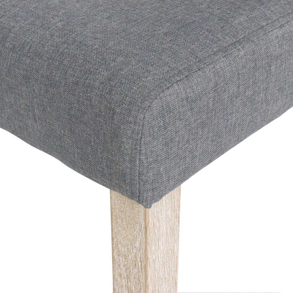 Set 4 sedie in tessuto con gambe in legno, grigio chiaro