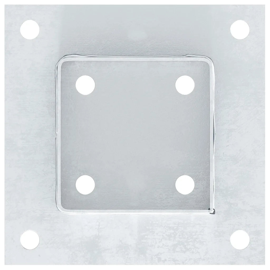 vidaXL Basi per Pali Quadrate 12 pz Argento 91x91 mm Acciaio Zincato