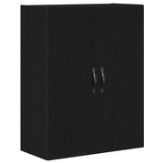 Armadietto a Muro | Mobile a muro Rovere Nero 69,5 x 34 x 180 cm Legno multistrato