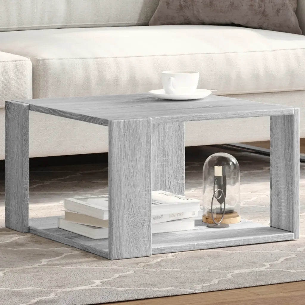 Tavolino Salotto-Tavolino da soggiorno-Tavolo Grigio Sonoma 51,5x51,5x30cm Legno Multistrato