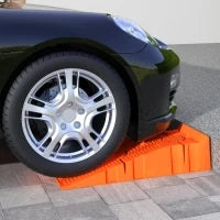 DURHAND Set 2 Rampe per Auto in Plastica con Carico Massimo 5 Tonnellate, 91x30x21 cm, Arancione