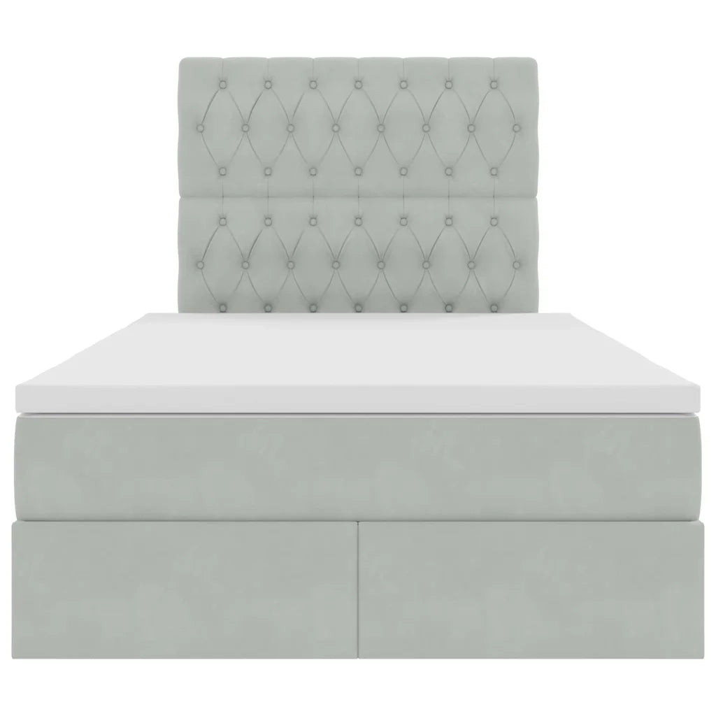 Letto con contenitore e materasso Grigio chiaro 120 x 200 cm