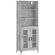 Credenza | Madia | Buffet da pranzo | Armadio da pranzo Grigio Cemento 69,5x34x180 cm in Legno Multistrato