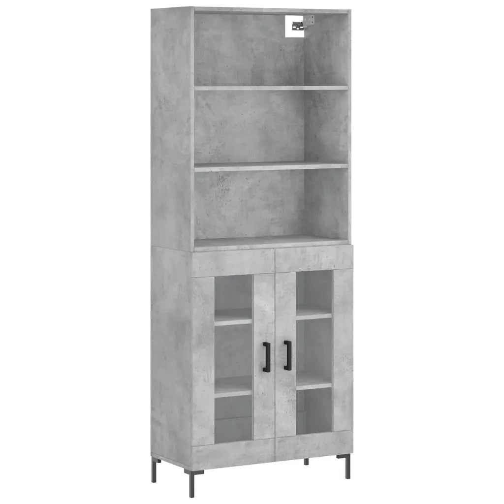 Credenza | Madia | Buffet da pranzo | Armadio da pranzo Grigio Cemento 69,5x34x180 cm in Legno Multistrato