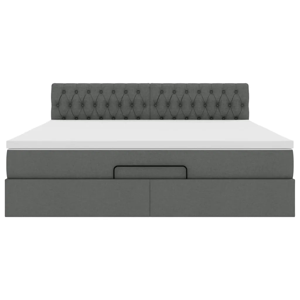 Struttura Letto Pouf con Materasso 160x200 cm in Tessuto