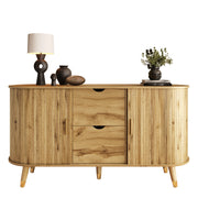 Credenza con 2 cassetti e ripiani regolabili - per soggiorno - in MDF - 140x40x79.5 cm