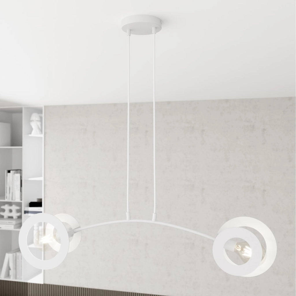 Lampada a sospensione Euforia in acciaio bianco