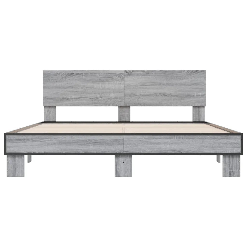 Giroletto Grigio Sonoma 160x200 cm in Legno Multistrato Metallo