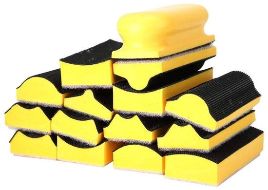 16 pezzi di carta abrasiva per base di sander pad a grappolo e a nastro - Ideale per la raschiatura a mano di materiali in legno, auto e metallo