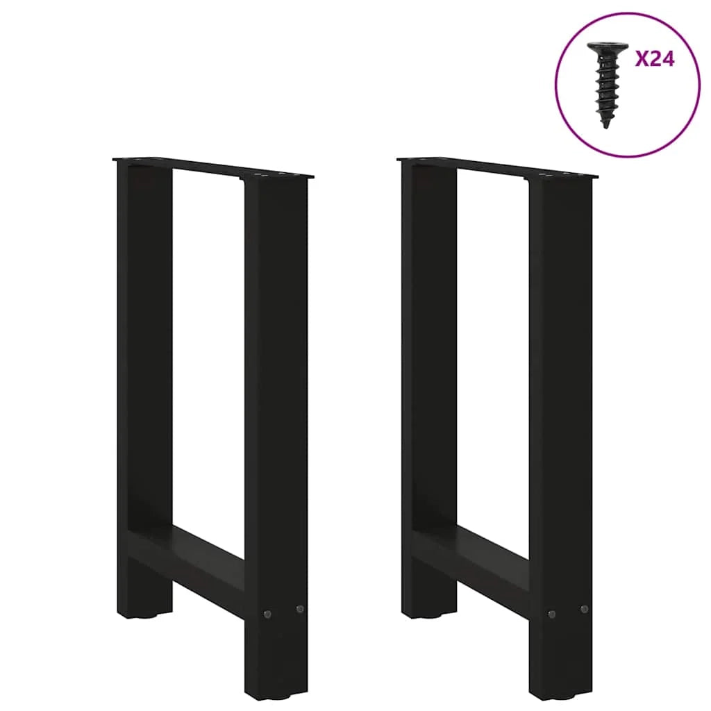 Set di 2 gambe per tavolo da pranzo moderne regolabili quadrate 50 x 72-73 cm in acciaio nero 02_0057540