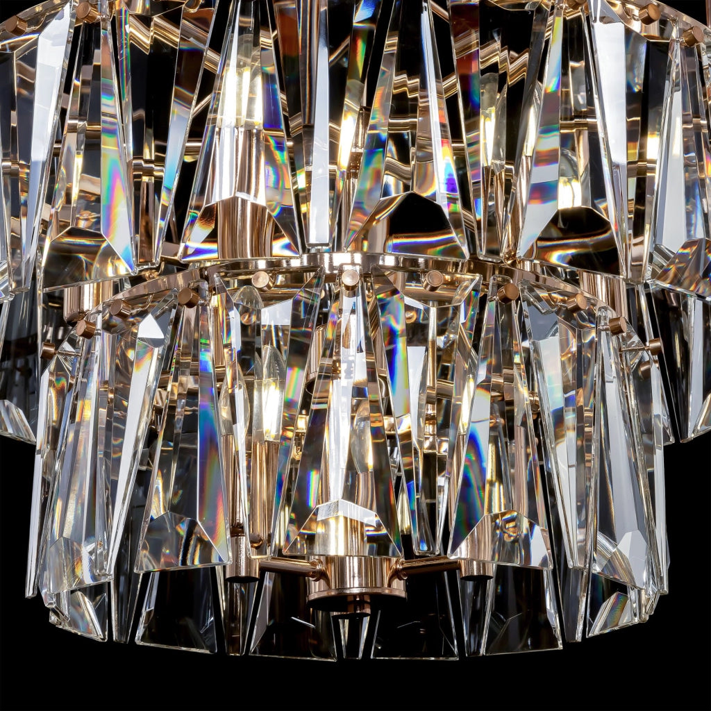 Maytoni Lampadario contemporaneo Puntes 18 luci E14 oro metallo cristallo