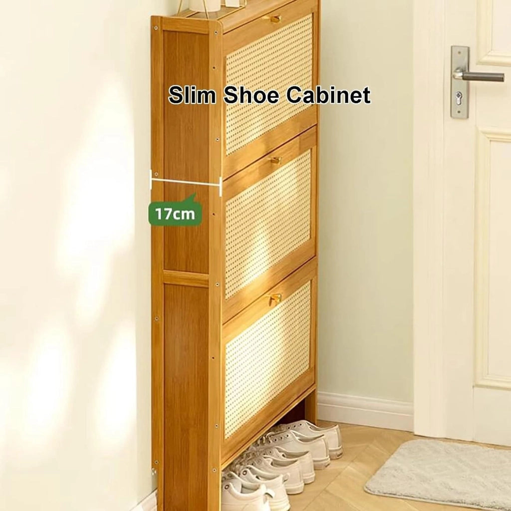 scarpiera Scarpiera Stretta con Ante per Ingresso - Scarpiera Sottile Organizzatore per Piccoli Spazi - Scarpiera Bianca per Corridoio (Dimensioni: 50 cm/19,69 Pollici)