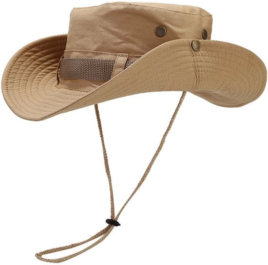 Cappello da sole, protezione respirante Cappello da pesca Larga fascia Cappello da safari Cappello a rete respirante per campeggio escursioni viaggi - Cappello kaki chiaro