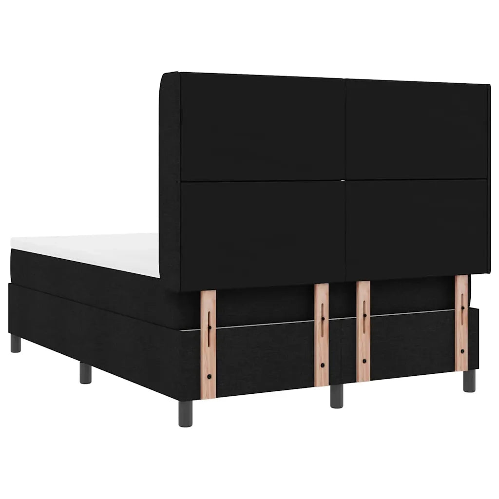 Letto a Sorgente LED con materasso Nero 140 x 200 cm Tessuto 3343569