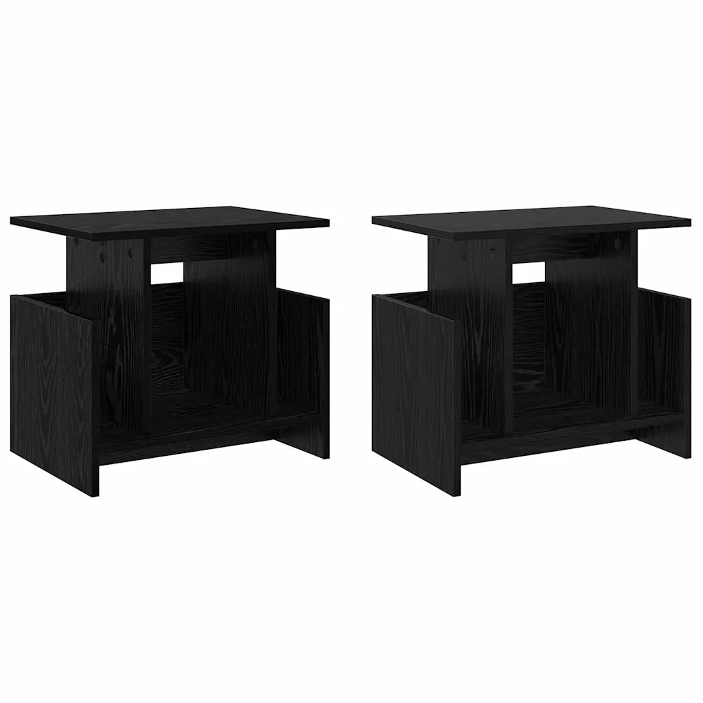 Supporto TV 2 pcs Rovere Nero 50 x 35 x 45 cm Legno multistrato 891003