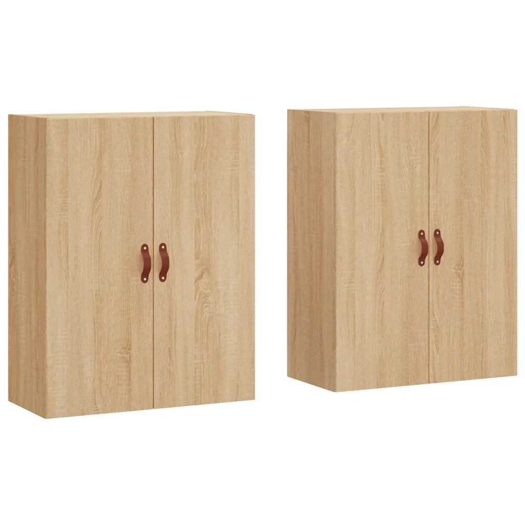 Set di 2 pratici pensili di design 69,5 x 34 x 90 cm elegante spazio contenitivo in legno composito rovere Sonoma 02_0055344