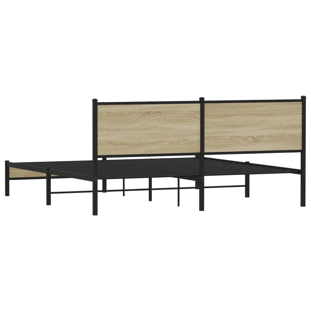Giroletto senza Materasso in Metallo-Struttura Letto Rovere Sonoma 180x200 cm 766385