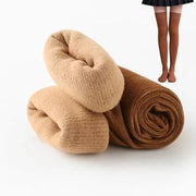 Set di calze per donna fino alla caviglia, imbottite con imbottitura in fleece per calore, morbide e respiranti, con compressione leggera per effetto dimagrante e formatore, 53cm, Caramello.