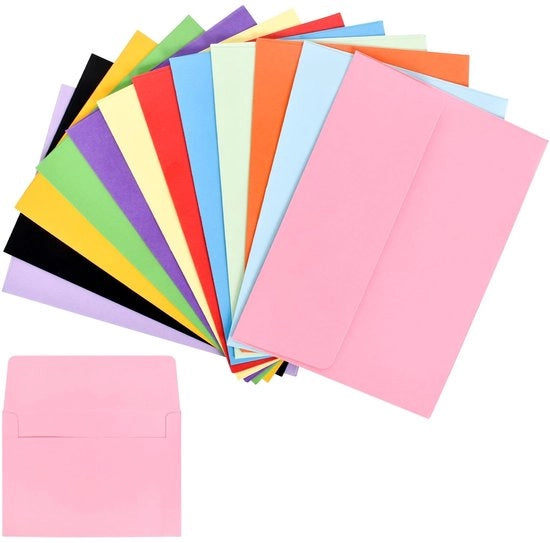 Enveloppe 12 pezzi - 12,5 x 17,5 cm - Carta colorata 110 g/m² - Acqua resistente - Matrimonio/Festa di compleanno - Cerniera elegante - Enveloppe per inviti