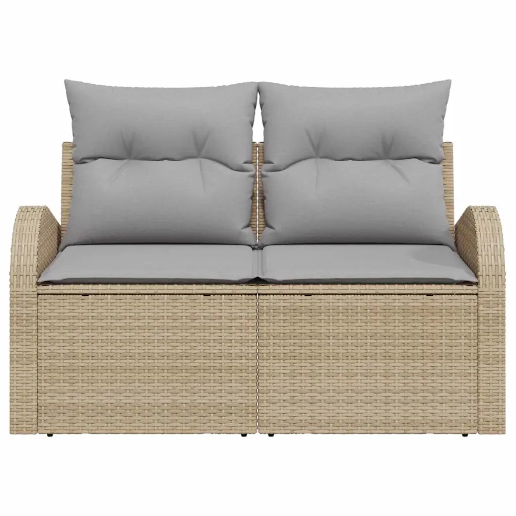 Divano da giardino con cuscino Beige 124 x 62 x 69cm polyrattan 42006735