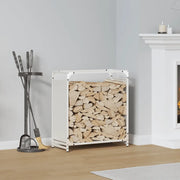 Rastrelliera per Legna da Ardere Bianca 60x28x65 cm 864200