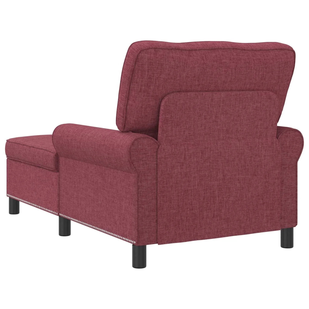 Chaise Lounge con cuscino Rosso Vino 91 x 157 x 91 cm Tessuto