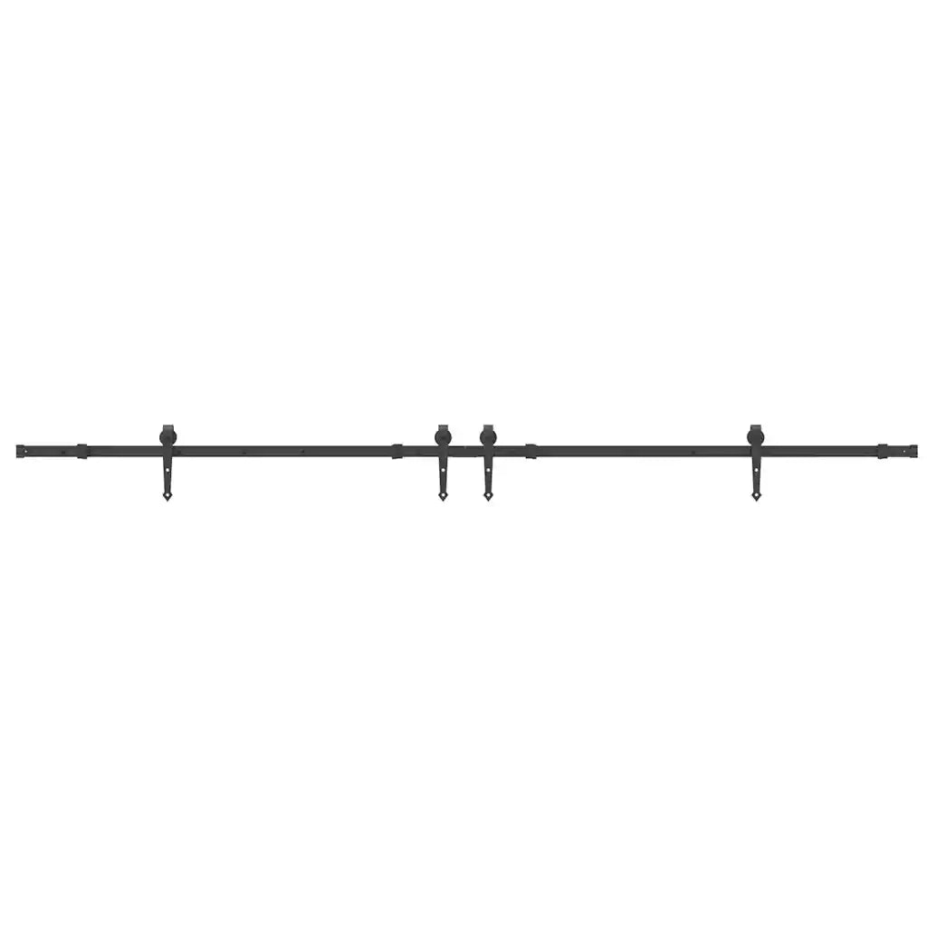Kit di Binari per Porte Scorrevoli 305 cm Acciaio Nero 3295781