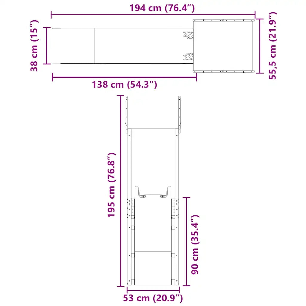 Set da Gioco da Esterno in Legno Massello di Pino