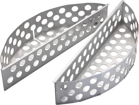 Due contenitori di carbone vegetale di alta qualità per una caldaia uniforme - adatto per barbecue a caldaia con diametro 50 cm - acciaio