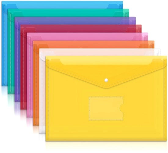 Documentenmap 24 fogli - A4 - Impermeabile in plastica - Colorata - Portatile - Ideale per scuola/ufficio - Borsa di archiviazione