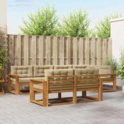 Set di divani da esterno con cuscino 7 pcs Naturale e Beige 3367726
