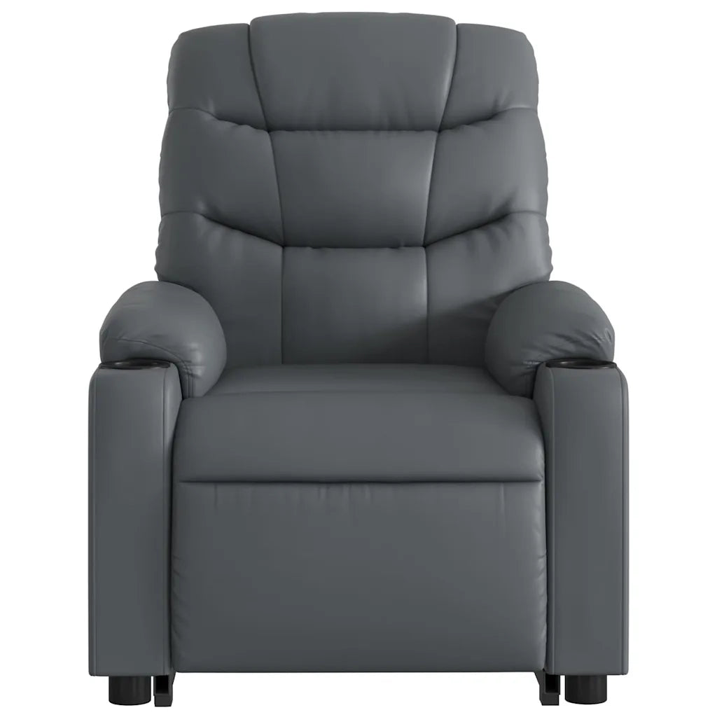 Poltrona Alzapersona Elettrica Reclinabile Grigio in Similpelle 3206623