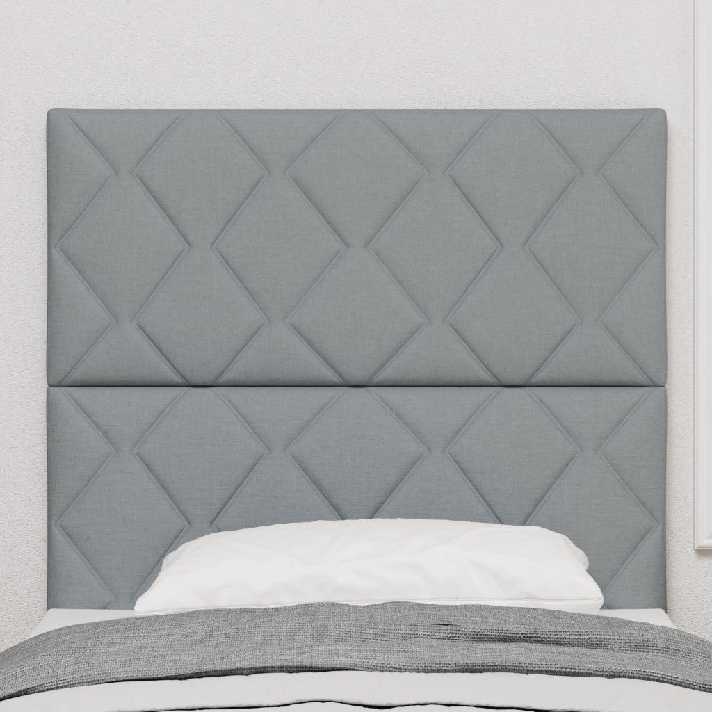 Testata LED  Design a Blocchi Diamante Grigio Chiaro 100 cm Tessuto