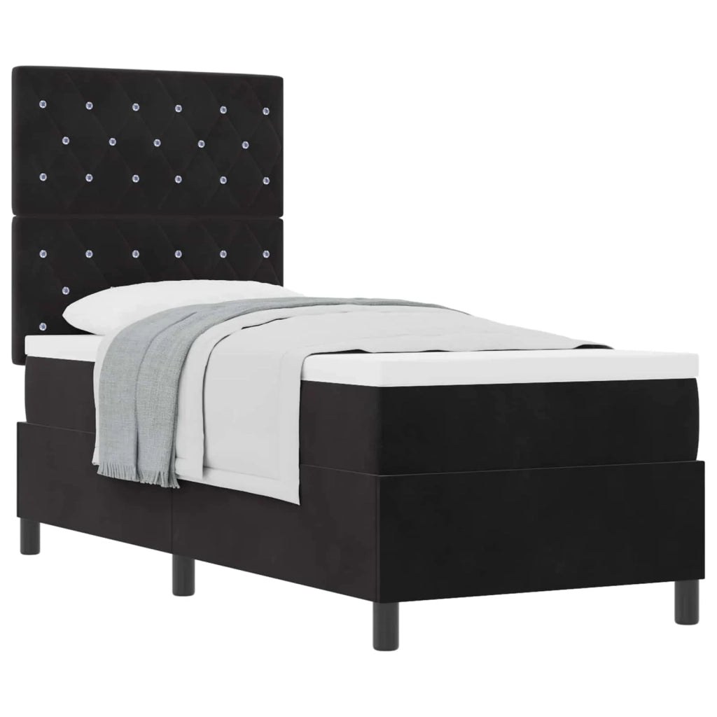 Letto a molle con materasso Nero 80 x 200 cm Tessuto 3339730
