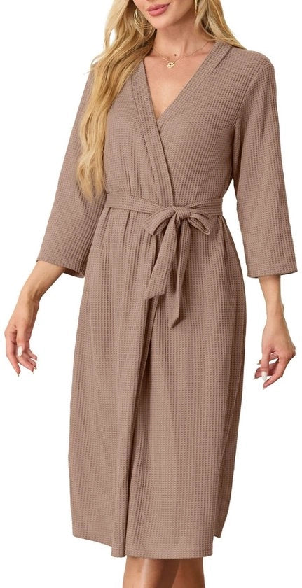 Kimono da bagno leggero per donne 3/4 manica V-collare 

Modello: 
Dimensioni: S
Colore: Khaki