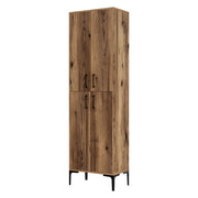 Laino, Armadio Multiuso Grande 6 Ripiani, 60x200h cm Marrone Noce