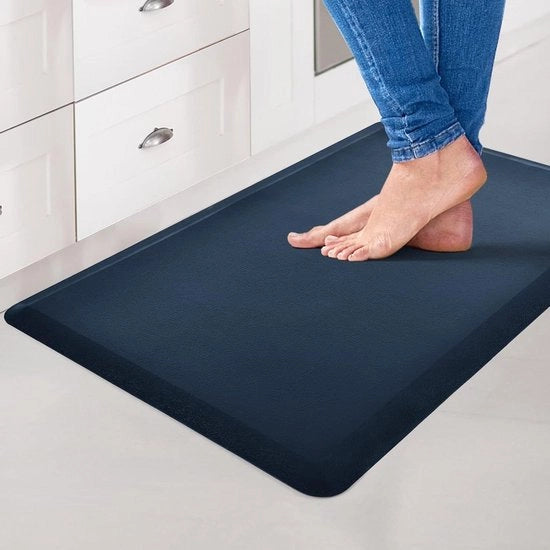 Mat anti-vermoeidheid 1/2 pollice per pavimento in Majolica blu - 173 x 28 pollici - cuscino schiuma comfort antiscivolo