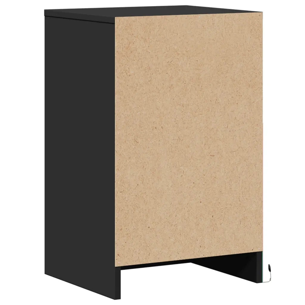 vidaXL Comodino con Luci LED Nero in Legno Multistrato