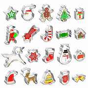 Set di stampi per biscotti da 20 pezzi, set di stampi in acciaio inossidabile per biscotti, biscotti e decorazioni di torta