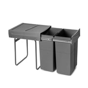 Contenitore per mobili Recycle da agganciare all'anta, 1 contenitore estraibile da 15 lt, Grigio antracite, Tecnoplast..