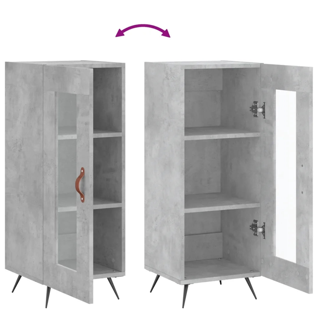 Credenza | Madia | Buffet da pranzo | Armadio da pranzo Grigio Cemento 34,5x34x90 cm in Legno Multistrato
