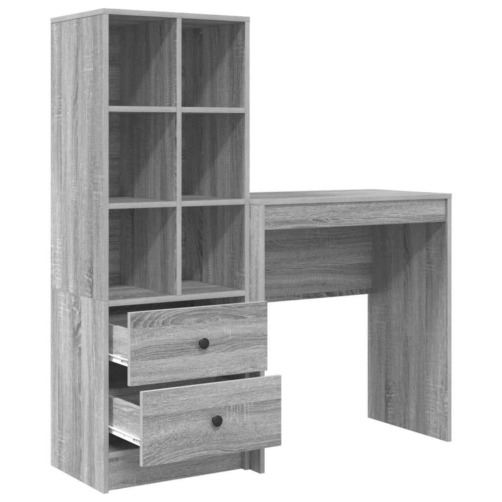 Scrivania con Storage Grigio Sonoma Legno Ingegnerizzato