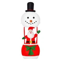 Babbo Natale Gonfiabile su Mongolfiera, Decorazione Natalizia da Esterno con Luci LED - Multicolore