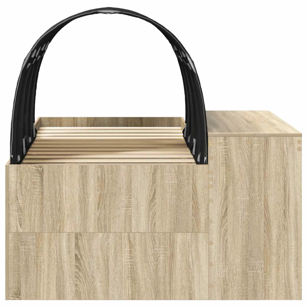 Letto con Tunnel 3 pz Rovere Artigianale e Nero 3423664