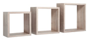 Set 3 Mensole da Parete Cubo in Fibra di Legno Incubo Rovere Sagerau