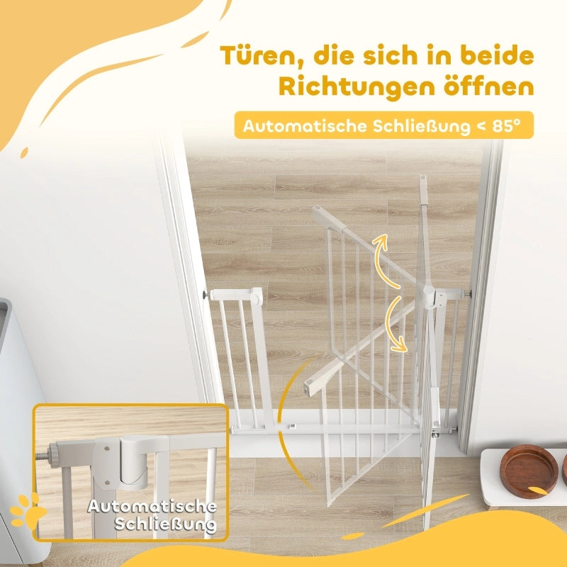 Cancelletto di sicurezza per scale, senza foratura, con chiusura automatica per bambini, cucina, scale, 76-89 x 76 cm, bianco