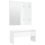 Set di mobili da ingresso in legno ingegnerizzato bianco lucido 02_0010856