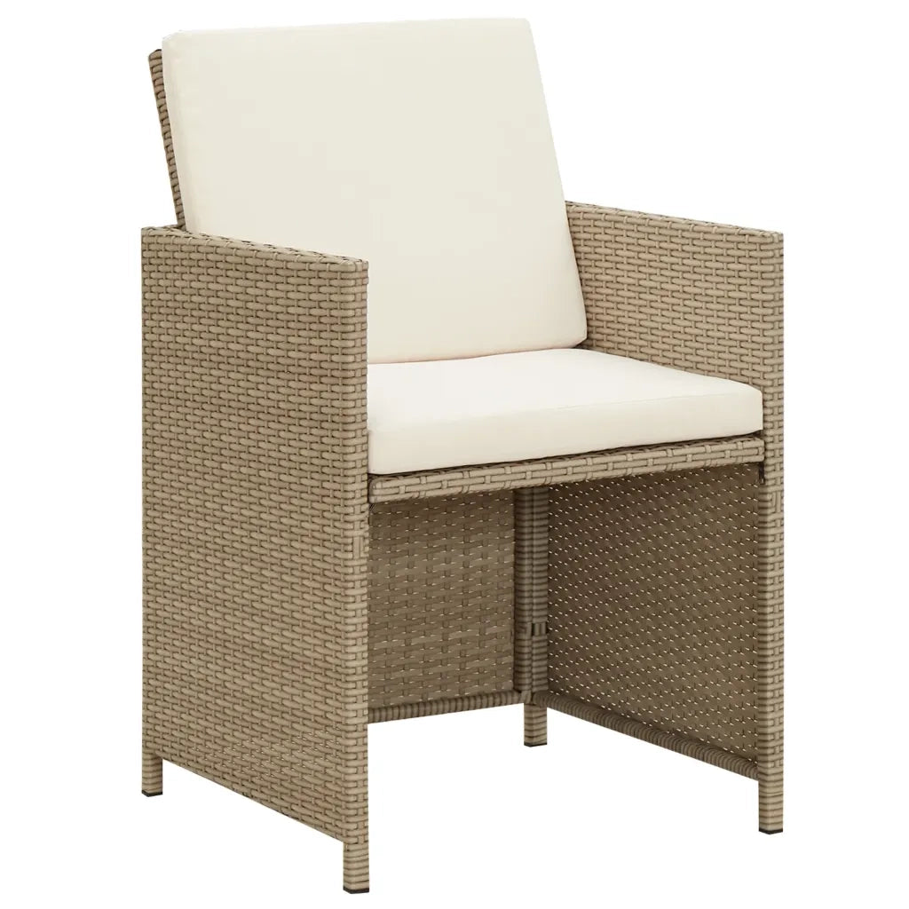 Set da Pranzo per Giardino 3 pz | Set Salotto da Giardino con Cuscini Beige