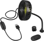 Ventilatore di raffreddamento USB - 5V 1A mini portatile ventilatore per auto con clip per scrivania e tavolo di raffreddamento, rotazione 360° e 3 velocità per auto, sedile posteriore, cruscotto e stanza