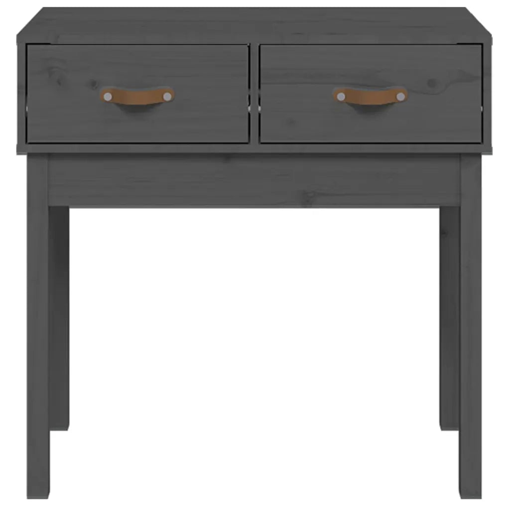 Tavolo Consolle Grigio 76,5x40x75 cm in Legno Massello di Pino 821751